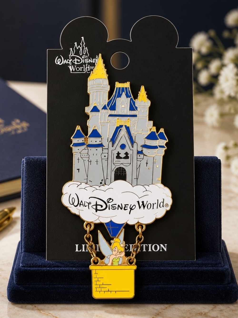 Walt Disney World Cinderella Castle Limited Edition Enamel Pin with Tinker Bell